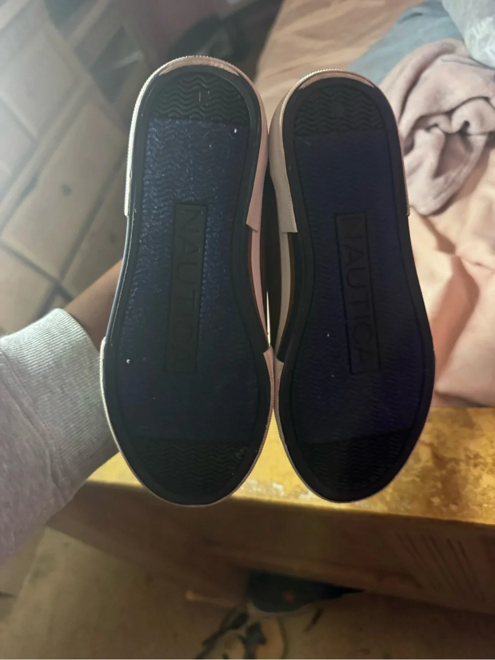 Nautica Brown Low-Top Slip-On Sneakers with White Soles